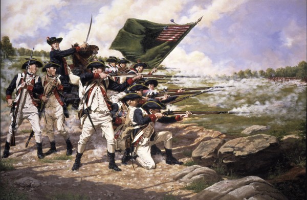 American patriots at the Battle of Brooklyn.