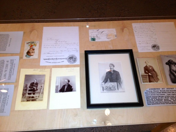 This display honored Henry Bergh, who founded the ASPCA to protect animals.