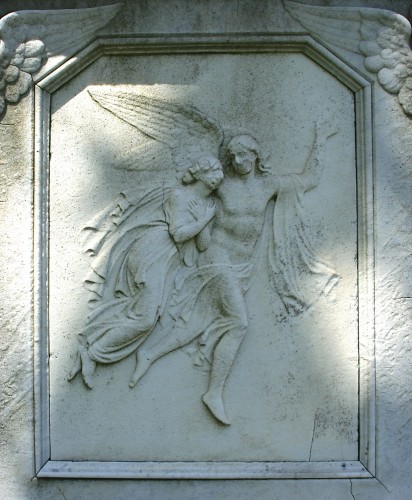 Detail of the Cozzens Family Memorial, by Henry Kirke Brown, at Green-Wood.