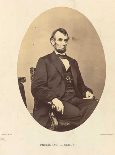 President Abraham Lincoln, 1864, by Anthony Berger at the Brady Studio.