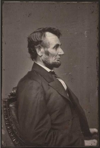 This is one of a series of photographs that Anthony Berger took of President Abraham Lincoln at the Brady Gallery in Washington in the winter of 1864, as the Civil War dragged on. Modern albumen print from 1864 wet-plated collodion negative. National Portrait Gallery.