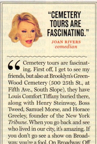 Joan Rivers recommends: Green-Wood Cemetery!