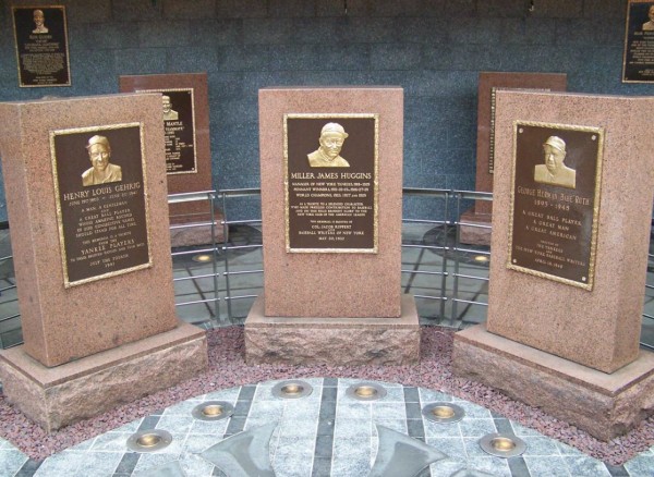 Next time you visit Monument Park in Yankee Stadium, take a look at the monuments--the bronze plaques telling the stories of the individuals honored there are mounted on what look very much like cemetery monuments.