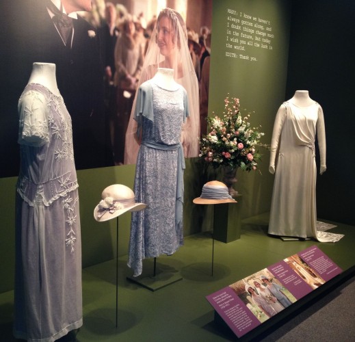 Dresses worn by Lady Sybil, Lady Mary, and Lady Edith.