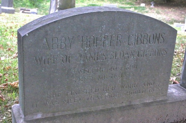 Abby Hopper Gibbons gravestone at Green-Wood.