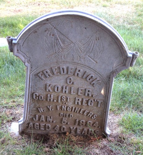 The Monumental Bronze Company's zinc monument to Frederick Kohler.