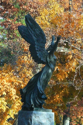 This angle shows the wings, arms, and the dress folds of the Valentine Angel.