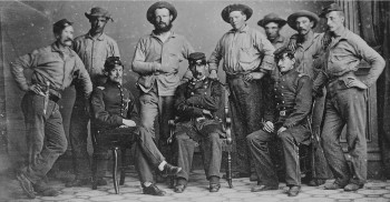 Soldiers and officers of Wilson's 6th New York Volunteer Infantry. Lieutenant Colonel John Creighton is seated at right.