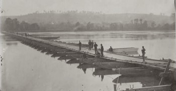 Bridge built by the 15th Engineers in December 1862, photographed in spring 1863.