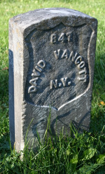 David Van Cott's gravestone at Antietam National Cemetery