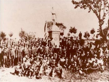 Members of the 124th at the dedication of the regiment's monument at Gettysburg, September 5, 1892