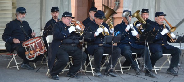 The Old Bethpage Village Brass Band, serenading the crowd. Photograph courtesy of Gerald Clearwater.