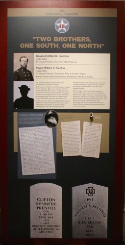 This is the story of the Prentiss brothers, from Maryland, one of whom fought for the Union, the other for the Confederacy. They were mortally wounded within feet of each other as one led the attack of the fortifications his brother defended.