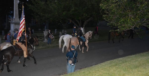 Five cavalry horses helped lead the procession. Photograph courtesy of Gerald Clearwater.