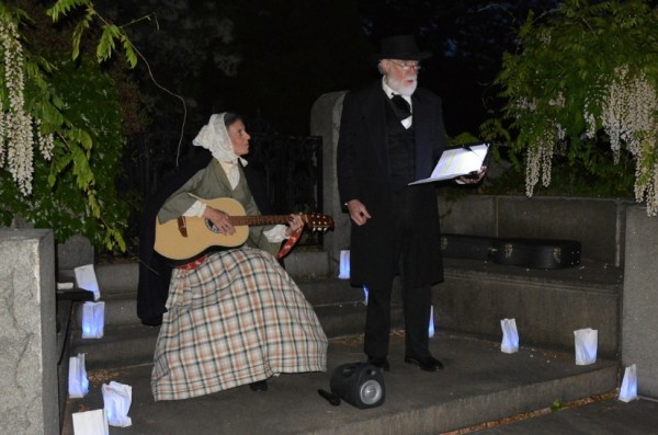 Linda Pratt and Frank, singing Civil War songs along the route.