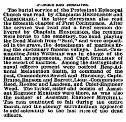 The New York Times' report of the funeral and interment.