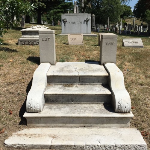 The Fabrocotti Lot. Note the fine marble carving at the sides of the stairs in the foreground.