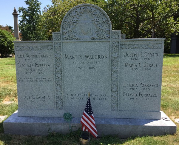 Artist Martin Waldron's gravestone; Eleanora Duse was his godmother.