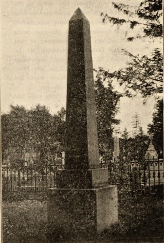 The obelisk that was moved from the what is now the Graham Lot to the Munn Lot.