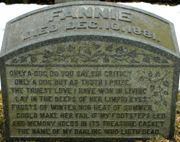 Fannie's gravestone--with its wonderful poem.