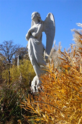 This angel had no wings; it was restored by Frank Morelli, supervisor of Green-Wood's Restoration Team.