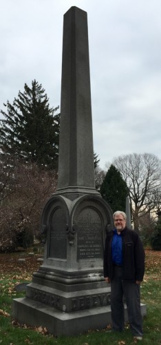 This granite monument, ordered n December 12, 1867 for the Schenck-DeBevoise lot, was billed at $2300--the equivalent of $25,736 today.