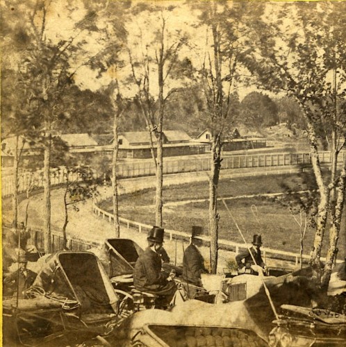 "View of the "Course" from Club Stand, looking Northwest." Published by E. & H.T. Anthony."