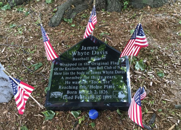 The new Davis gravestone. The epitaph was written by James Whyte Davis more than a century ago.