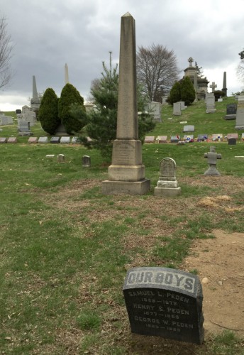 Samuel W. Seton's obelisk towers over the graves of the children with whom he wished to be interred.