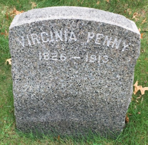 Virginia Penny's final resting place is marked by this gravestone