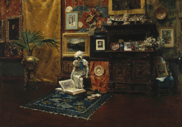 Studio Interior William Merritt Chase (American, 1849–1916) about 1882 Oil on canvas *Brooklyn Museum, Gift of Mrs. Carll H. de Silver in memory of her husband *Brooklyn Museum photograph *Courtesy, Museum of Fine Arts, Boston