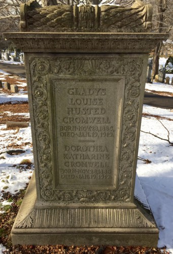 The cenotaph memorializing Gladys and Dorothea Cromwell at Green-Wood is an extraordinary example of early 20th century carving.