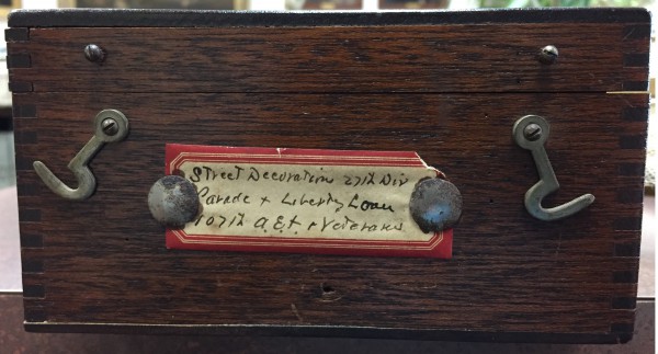 The label on the box holding the glass stereoviews.