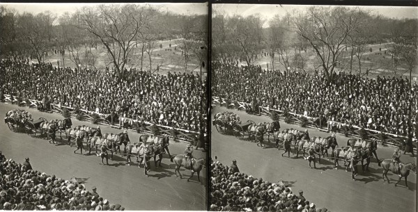 This stereoview of a parade looked like it might have something to do with World War I.