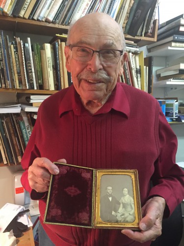 Julian proudly holding the cleaned dag in its restored case.