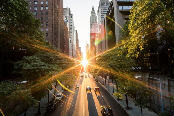 Christopher captured Manhattanhenge, opening his lens up to get these light effects.