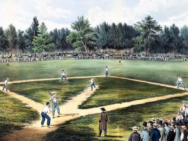 vintage baseball scene