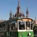 green-wood trolley at gates