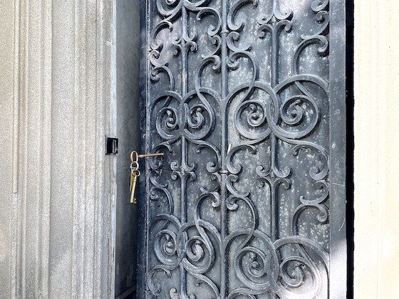 mausoleum key in door