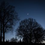 sunset cemetery silhouettes