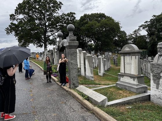 cemetery tour attendees
