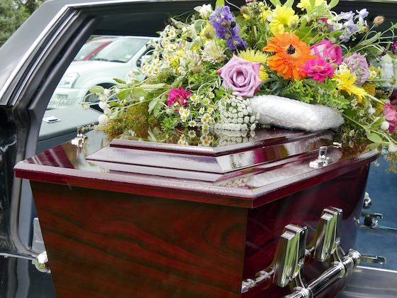 casket in hearse