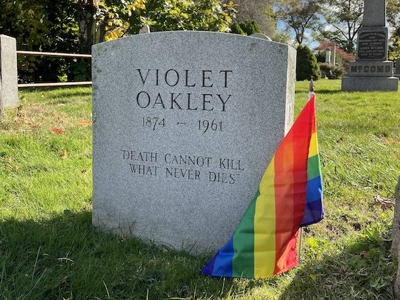 violet oakley grave and pride flag