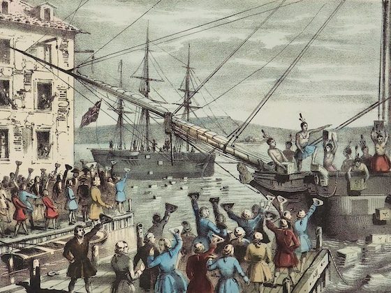 currier print boston tea party