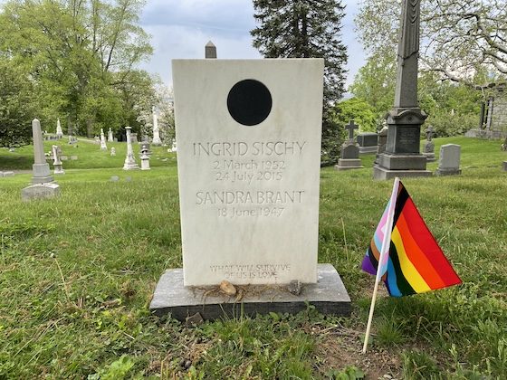 ingrid sischy gravestone and pride flag