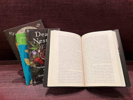 book stack with one open