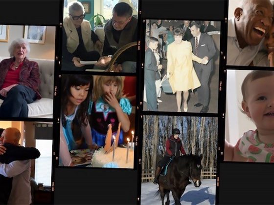 collage of stylized family film strips