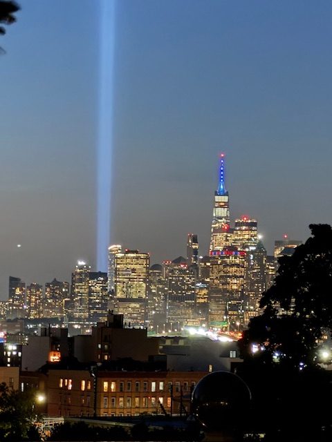 9/11 evening tribute lights